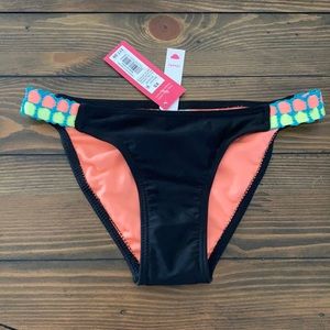 Black & Neon Side Bikini Bottoms